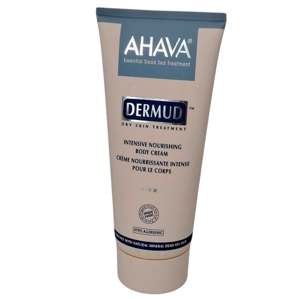 Ahava Dermud Intensive Nourishing Body Cream for Dry Skin 6.8 oz. Pink Bottle